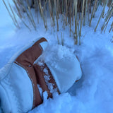 5280 Water Buffalo Leather Mitten - White