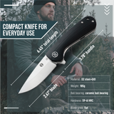 The Peasant Folding Pocket Knife Giftset for Men and Women (Silver and Black)