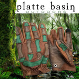 D7PB - Platte Basin Leather Hunting Glove - Retro Camouflage