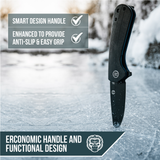 The Peasant Folding Pocket Knife Giftset for Men and Women (Black and Blue)