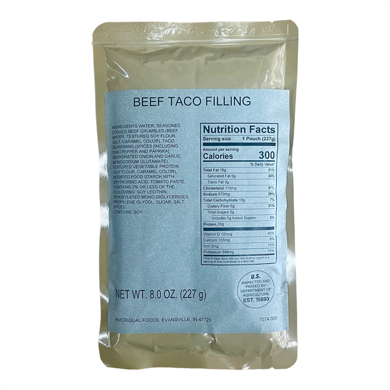 MRE Entree - Beef Taco Filling