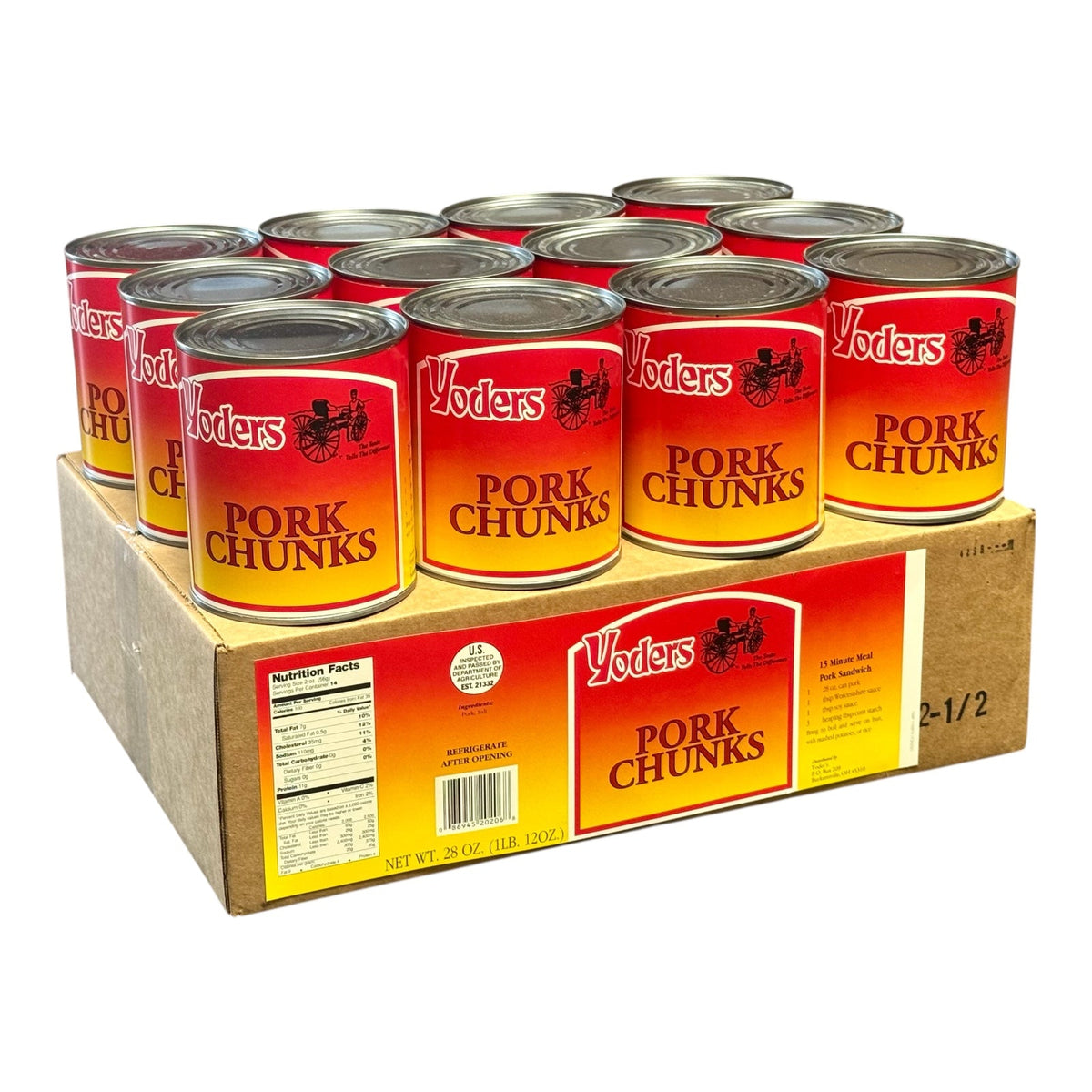 Chunks Can Yoder’s Canned Pork Chunks | 28 oz can | Real USA Pork | Fully Cooked ...