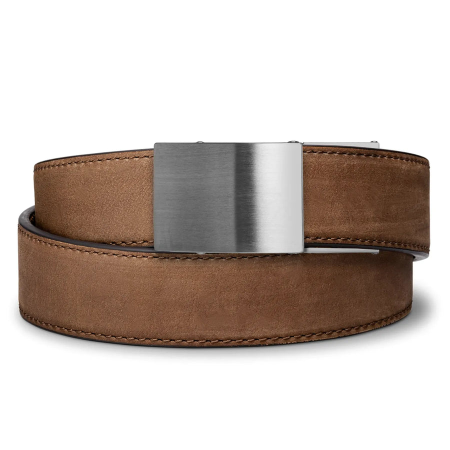 Brown Buffalo Leather EDC Belt 1.5" with X4 Buckle