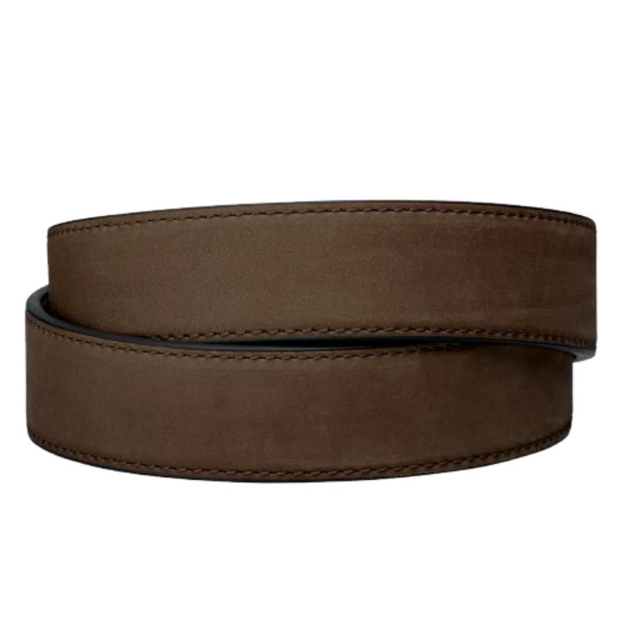 Coffee Buffalo Leather EDC Belt 1.5" [STRAP ONLY]