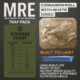 Military MRE Tray Pack, Cinnamon Roll with White Icing, Ready to Eat (UGR Component)