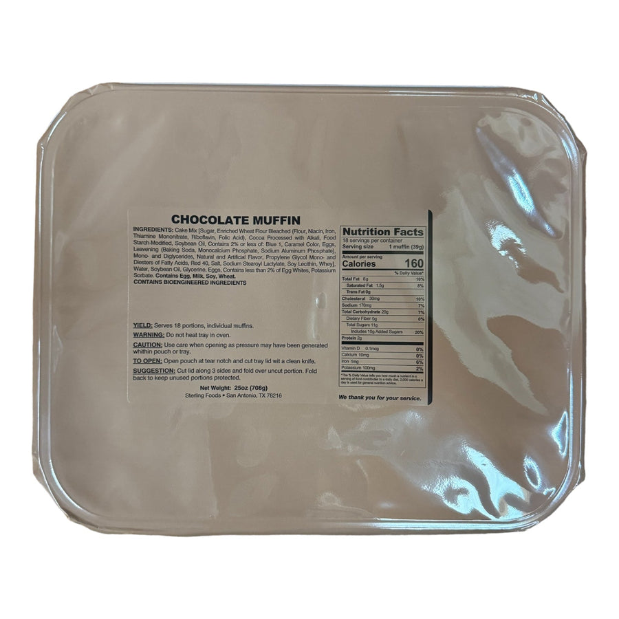 Military MRE Tray Pack, Chocolate Muffin, Ready to Eat (UGR Component)