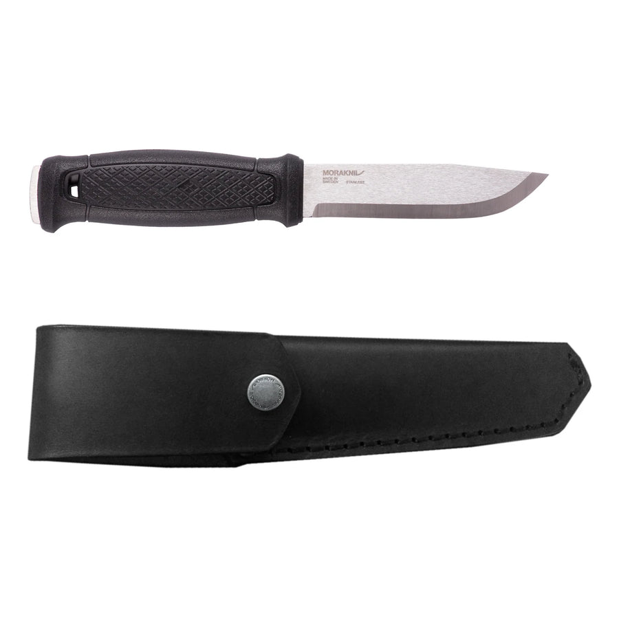 Mora Garberg in a leather sheath with a blackened carbon steel #13100