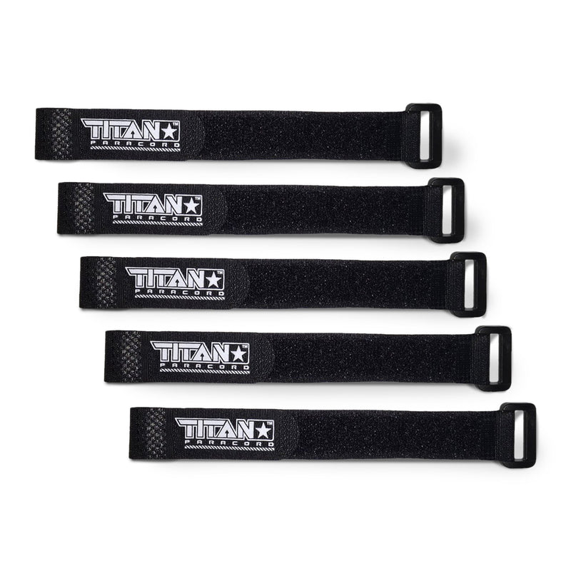 Paracord Fasteners, Hook & Loop, 5-Pack | BLACK