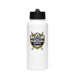 The Survival Games Stainless Steel Water Bottle with Straw Lid