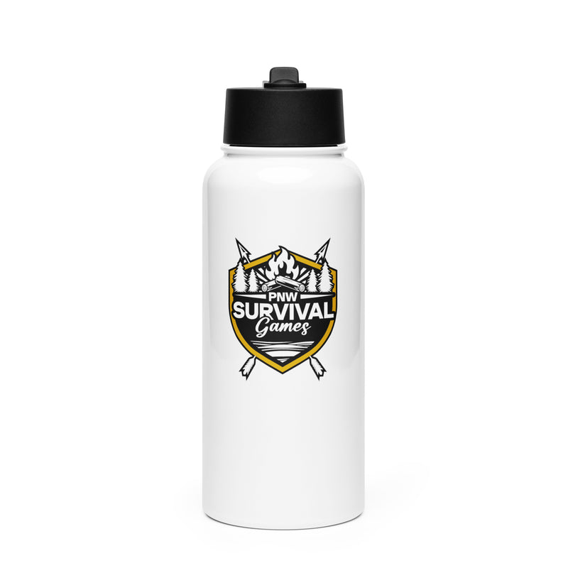 The Survival Games Stainless Steel Water Bottle with Straw Lid - The Survival Games