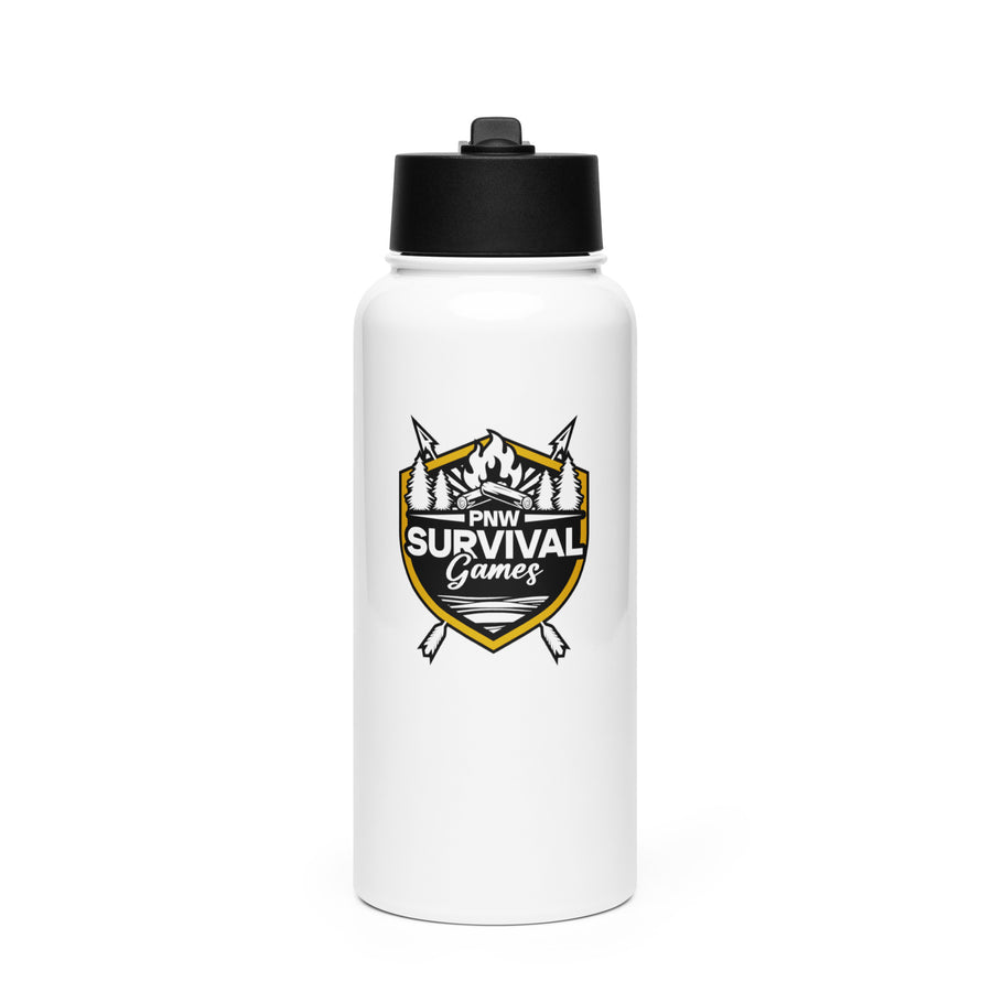 The Survival Games Stainless Steel Water Bottle with Straw Lid